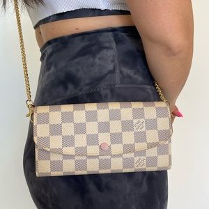 Authentic Louis Vuitton Emily Azur wallet with crossbody strap and box pristine!